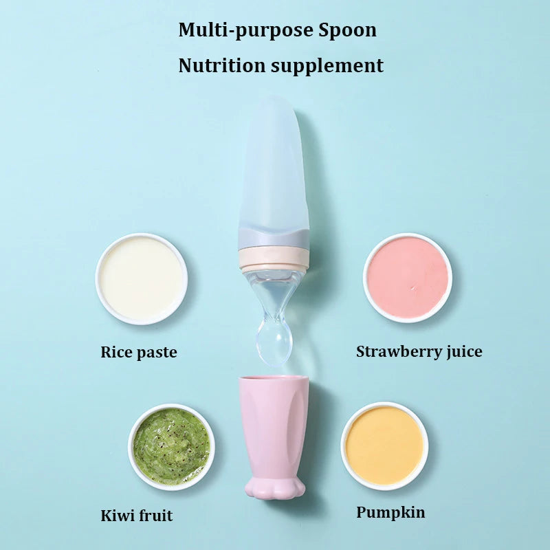 Squeezing Feeding Baby Bottle