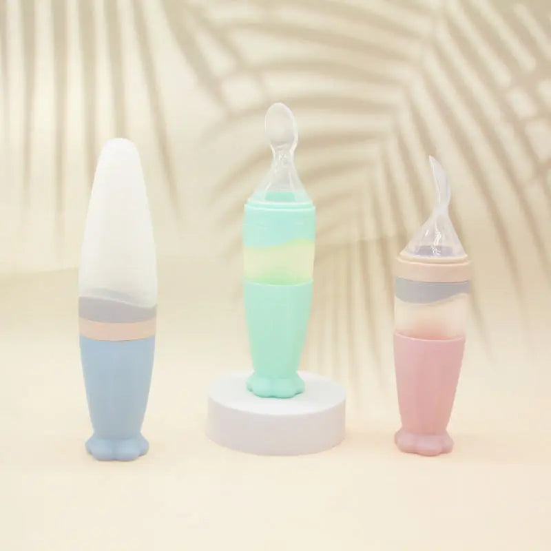 Squeezing Feeding Baby Bottle