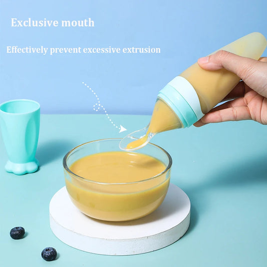 Squeezing Feeding Baby Bottle